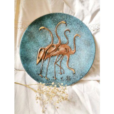 Flamingo Keramik Teller Wandteller Obst Schale Schüssel 1940 Art Deco
