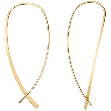 Gold-Ohrring aus 925 Silber & SIGO Durchzieh-Ohrhänger 925 Silber gold vergoldet mattiert
