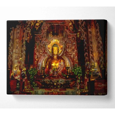 Goldener Buddha Chion Japan Kunstdrucke auf Leinwand