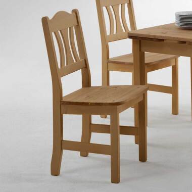 Kiefer-Stuhl & Massivholzstuhl aus Kiefer Landhaus Design (2er Set)