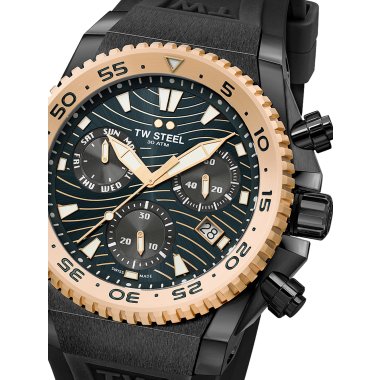 Limitierte Uhr in Schwarz & TW-Steel ACE413 ACE Diver Chronograph Limited Edition Herrenuhr