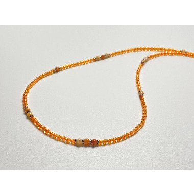 Perlenkette in Orange & Perlenkette | Orange Aventurin Edelstein Perlen