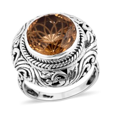 Royal Bali Citrin Ring  925 Silber  ca. 6.43 ct