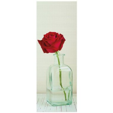 Schaum-Badematte Rote Rose in Glasvase Wallario