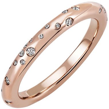 SIGO Damen Ring 585 Gold Rotgold Roségold 34 Diamanten Brillanten Diamantring