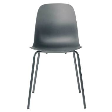 Stühle in Grau Kunststoff und Metall (4er Set)