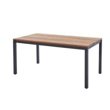 Tisch Ravenna 160 x 90cm 3 Planken Edelstahl-Dunkelgrau/Recycled