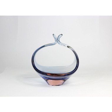 Vintage Murano Vase Schale Korb Aus Den 1970Ern Seguso Glas Technik Rosa