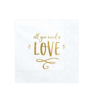 All You Need Is Love Servietten 20Ct | Gold