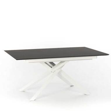 Ausziehbarer Tisch in Weiß und Dunkelgrau modern
