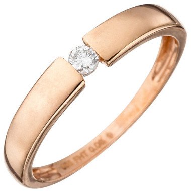 Brillantschmuck aus Metall & SIGO Damen Ring 585 Gold Rotgold 1 Diamant