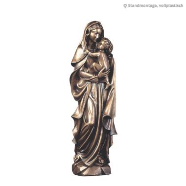 Bronze Mutter Gottes Figur mit Jesuskind Saint Mary