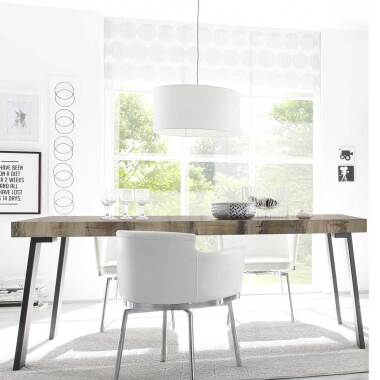 Designtisch aus Holz & Industry Design Tisch in Altholz Optik und Anthrazit