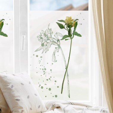 Fensterfolie Botanisches Aquarell Lilie