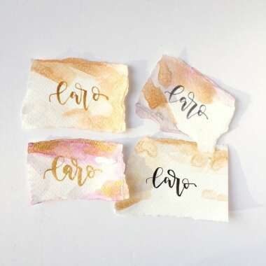 Hand-Lettered Watercolor Place Cards For