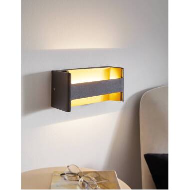 LED-Wandlampe Feloniche in Schwarz/Gold