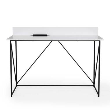 PC Tisch in Schwarz und Weiß 120 cm breit