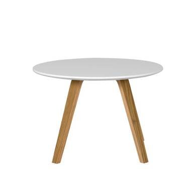 Runder Tisch aus Massivholz & Skandinavischer Couchtisch rund Weiß und
