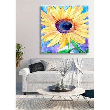 Sonnenblume Aquarell Malerei Lebendige Blumen