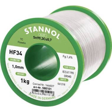 Stannol HF34 1,6% 1,0MM FLOWTIN TC CD 1000G