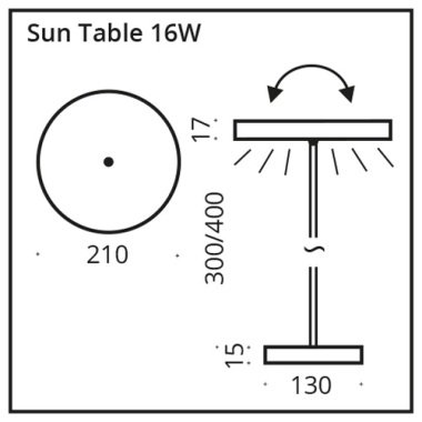 Top Light SUN TABLE LED-Tischleuchte 21cm/43cm