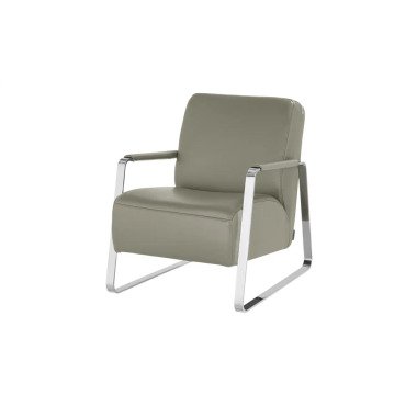 W.SCHILLIG Leder Sessel  17350 Quadroo   grau   Maße (cm): B: 65 H: 82 T: 82 Pol
