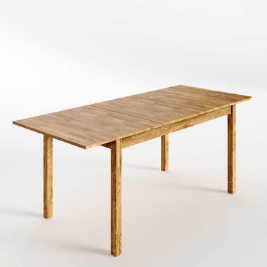 Eichenholz-Tisch & Holz Ausziehtisch aus Eiche geölt einer Einlegeplatte