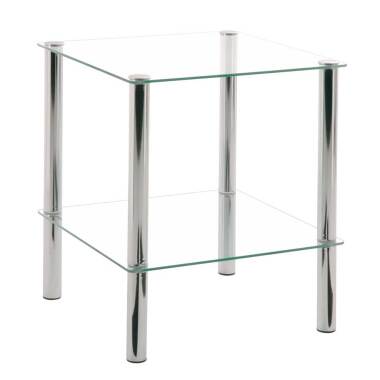 Glastisch mit Ablage Stahl