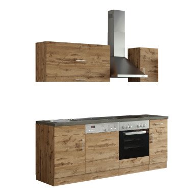 Küchenzeile Porto, 210 cm, wotan/wotan –