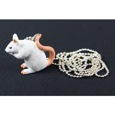 Kugelkette Versilbert & Ratte Kette Halskette Miniblings 80cm Ratten Rattenkette
