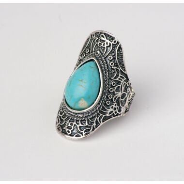 Modeschmuck Ring aus Silber & Modeschmuck Ring von Sweet7 aus Metall in Silber  Türkis