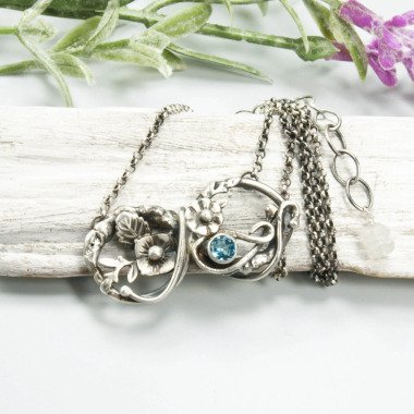 Mondstein-Kette aus Silber & Infinity Srerling Silber Halskette, Swiss
