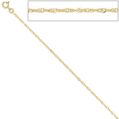 Singapurkette in Gold & SIGO Singapurkette 585 Gelbgold 1,8 mm 50 cm Gold Kette Halskette Goldkette