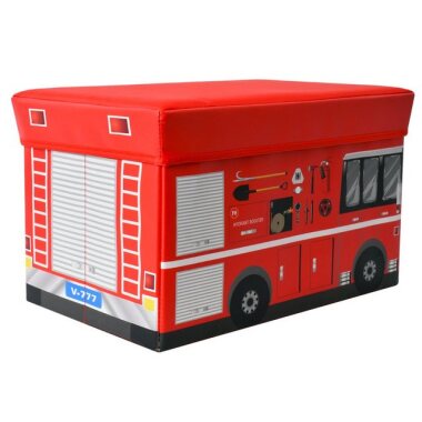 Spielzeugtruhe Sitztruhe 30l Aufbeahrungsbox Feuerwehr