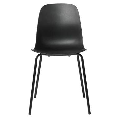 Stühle aus Kunststoff und Metall Schwarz (4er Set)