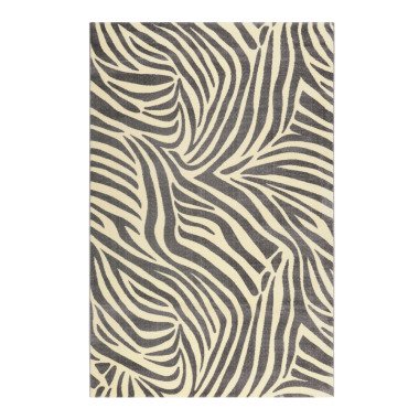 WECONhome Kurzflor Teppich » Zebra « grau creme