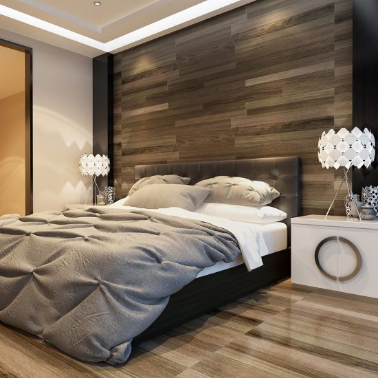 Schlafzimmer Inspiration - Luxusschlafzimmer modern mit Boxspringbett  Designertischlampen & Nachtschränken in Weiß