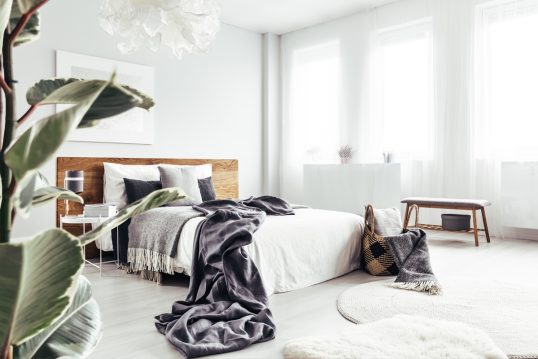 Beispiel für die Einrichtung des Schlafzimmers im Skandinavischen Stil – Idee...