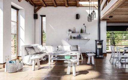 Helles Landhaus Wohnzimmer mit weißen Möbeln als Idee & Inspiration – Beispiel mit Landhaussofa ...